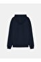 Long Sleeve Hooded Basic Navy Blue Sweatshirt - 2