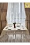 Tablecloth, Care-Free Fabric, Cream Modern Pattern – Tasseled – Stain Resistant - 4