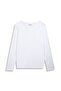 Long Sleeve V-Neck Buttoned Front Basic White Sweatshirt