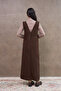 Long Brown Cashmere Jile Dress - 3