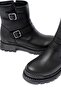 2051-2014 Black Buckle Flat Heeled Buckle Zippered Daily Women's Boots - 3