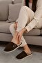 Ar-060 Unisex Velvet Fabric Winter House Slippers with Fur Inside