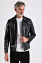 Maroquin Leather Stefan Men's Shirt Collar Leather Coat - 3