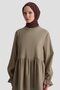 تونيك بأكمام بالون مكشكشة 25KD9018 بيج - 3