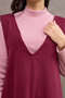 Long Burgundy Cashmere Jile Dress - 5