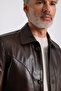 Maroquin Leather Stefan Men's Shirt Collar Leather Coat - 4