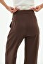 Maternity Elastic Waistband Adjustable Winter Wide Leg Classic Pants Brown - 6