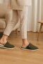 Ar-060 Unisex Velvet Fabric Winter House Slippers with Fur Inside