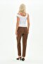 Maternity Stretchy Belly Band Adjustable Waist Winter Mom Fit Classic Pants Brown - 8
