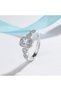 Silver ring plated with white gold and SW Square elements, adjustable - 4