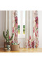 Single Wing Background Curtain with Colorful Floral Pattern on Cream Background 140X260 cm - 3