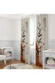 Light Beige Terracotta Abstract Botanical 140X260 Single Wing Background Curtain - 2