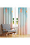Space and Stars Patterned Children's Room Single Wing Background Curtain 140X260 cm