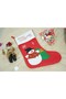Gift Stocking with Snowman Pattern, Red, 19x38 cm - 2