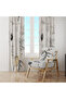 Single Wing Background Curtain with Black and Gray Floral Pattern on White Background 140X260 cm - 4