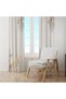 White Gold Minimal Floral 140X260 Single Wing Background Curtain - 4