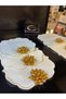 Special Design Gold Brooch Cocktail Napkins with Stones, Set of 6, Coffee Side Gold Presentation Napkins - 4