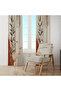 Light Beige Terracotta Abstract Botanical 140X260 Single Wing Background Curtain - 4