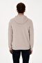 Men's Regular Fit Zippered Hooded Stone Knitted Cardigan 50307765-Vr049 - 5