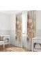 Beige Background with Golden Sparkling Snowflakes Single Wing Background Curtain 140X260 cm - 2