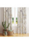 Gray Background Premium Pastel Drawing Floral Single Wing Backdrop Curtain - 3
