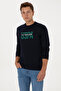 Men's Regular Fit Crew Neck Navy Blue Sweatshirt 50308149-Vr033