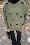 Ribboned Knitwear Sweater Khaki - 3