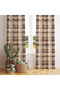 Cream Gold Abstract Luxury Patterned 140X260 Single Wing Background Curtain - 3