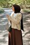 Crop V-Neck Cardigan Beige - 2