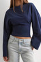 Women's Long-Sleeve Waist-Fitted Blouse - 6