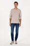 Men's Regular Fit Crew Neck Stone Basic Sweatshirt 50307793-Vr049 - 4