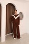Asur Boutique Women's 3 Thread Ş Fleece-Lined B Piped Tracksuit Set