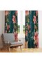 Navy Blue Background Pink Floral Vintage Floral Single Wing Background Curtain 140X260 cm