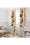 Beige Art Sketch Daisy 140X260 Single Wing Background Curtain - 2