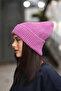 Women's Pink Soft Textured Ribbed Knit Winter Beanie - 4