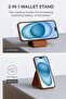 Magnetic Navy Blue Adhesive 5-Compartment Magnetic Card Holder with Flexstand Stand - 7