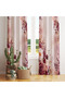 Light Pink Burgundy Watercolor Floral 140X260 Single Wing Background Curtain - 3