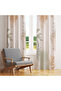 Green & Brown Watercolor Leaf Patterned Single Panel Background Curtain on Beige Background 140X260 cm
