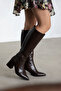 Samilla Women's Wrinkled Leather Boots Brown - 6