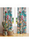 Turquoise Marble Patterned Carnation Flower Single Wing Background Curtain 140X260 cm - 3