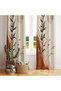 Light Beige Terracotta Abstract Botanical 140X260 Single Wing Background Curtain - 3