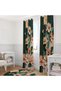 Green & Beige Background Salmon Floral Artistic Floral Single Panel Background Curtain 140X260 cm - 2