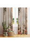 Antique Beige Powder Rose Themed 140X260 Single Wing Background Curtain - 3