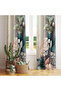 Pastel Lilac Green Luxury Botanical 140X260 Single Panel Background Curtain - 3