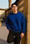 Unisex Winter Comfortable Long Blue Loose Sweater - 3