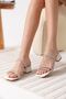 Women's Thick Heeled White Slippers Tr20My14B - 3