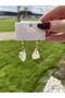 Crystal Quartz Raw Natural Stone Earrings Tky0341 - 2