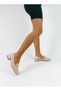 Beige Color Thick Heeled Buckle Women's Heeled Shoes - 2