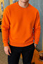 Men's Relax Fit Winter Orange Basic Sweater - 4