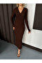Seersucker V-Neck Long Reverse Stitch Dress - 6